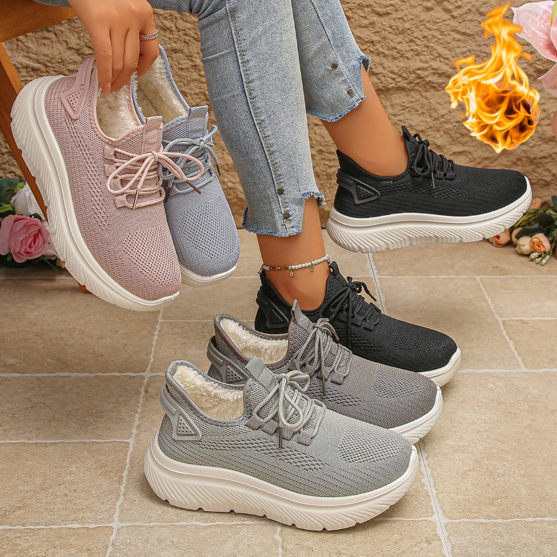 Zapatillas de Deporte para Cam - Knit Fabric Lace Up Sneakers reseña y precio